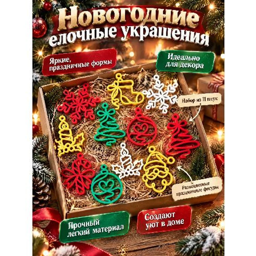 Набор новогодних ёлочных украшений